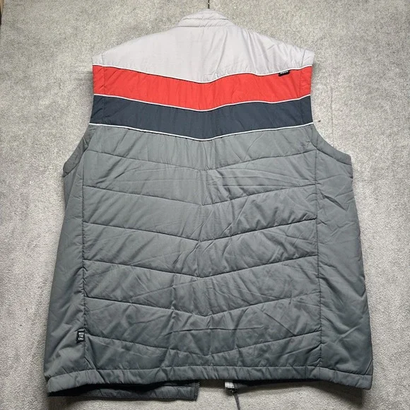 Howler Bros Primaloft Gray Red Navy Striped Puffer Vest‎ Men's Large Outdoors